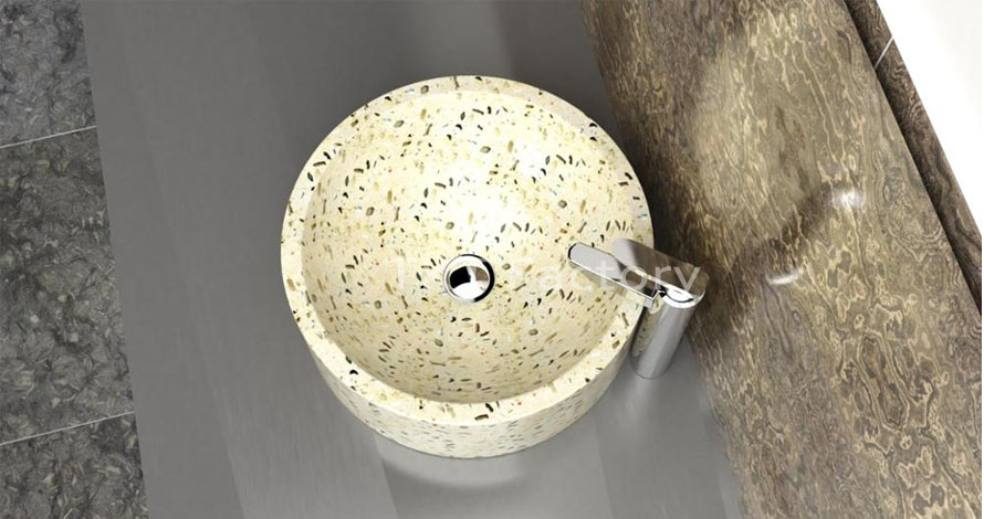 Mẫu bồn rửa tay, rửa mặt hay Lavabo (basin, sink) Terrazzo Mẫu LBTKT-02
